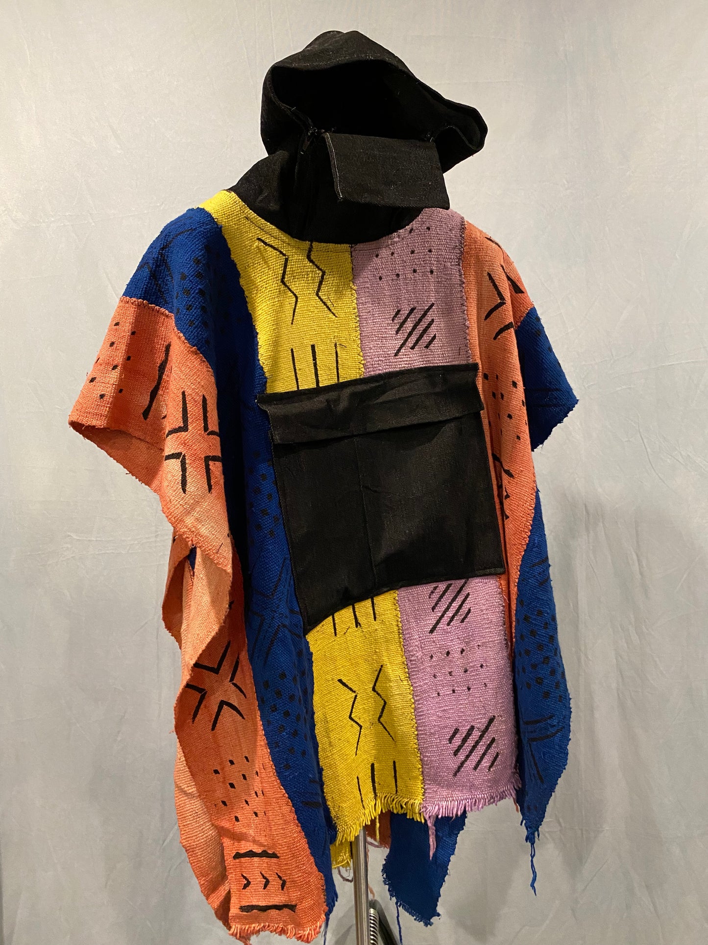 Urban Mud Cloth with hoodie and front pouch