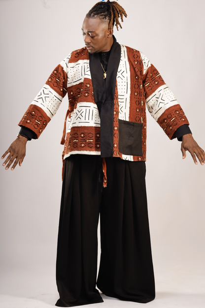 Afro Kimono Brown/White suit